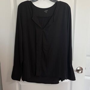 LOFT Classic Black Long Sleeve Top